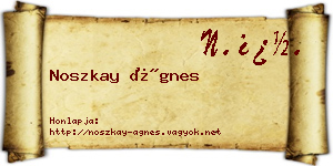Noszkay Ágnes névjegykártya