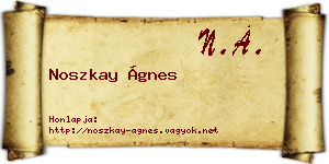 Noszkay Ágnes névjegykártya
